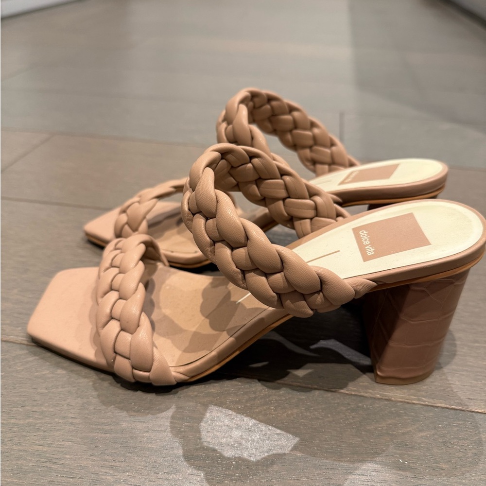 Dolce Vita- Tan Braided strap heels (size 8)